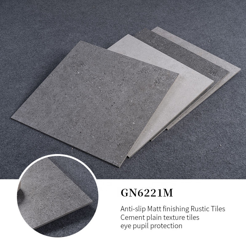 60x60 Gray Non-Slip Cement Ceramic Tiles for Rest room Partitions and Flooring